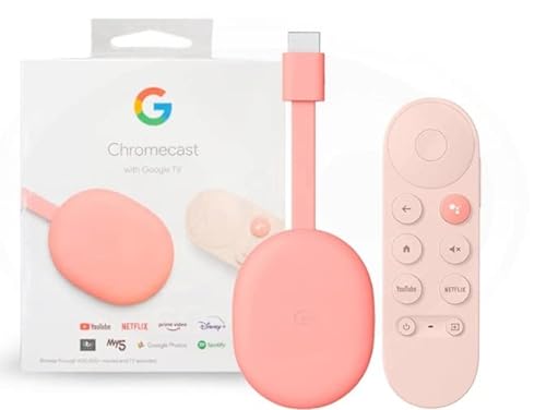 Chromecast con Google TV (4K) Amanecer (Rojo) - Entretenimiento en streaming, en tu TV y con búsqueda por voz - Disfruta de películas, series y Netflix en 4K con HDR - Fácil de instalar